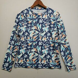 Roxy Small Rash Guard Floral Tropical Long Sleeve Swim Shirt UV Protection